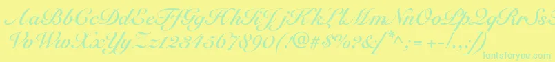 SnellbounddbBold Font – Green Fonts on Yellow Background