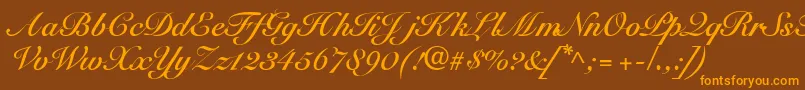 SnellbounddbBold Font – Orange Fonts on Brown Background
