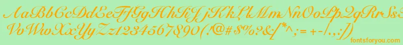 SnellbounddbBold Font – Orange Fonts on Green Background
