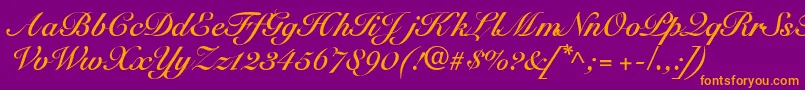SnellbounddbBold Font – Orange Fonts on Purple Background