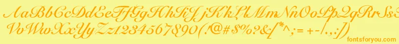 SnellbounddbBold-Schriftart – Orangefarbene Schriften auf gelbem Hintergrund