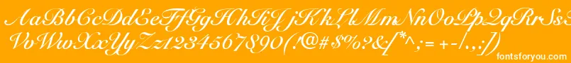 SnellbounddbBold-Schriftart – Weiße Schriften auf orangefarbenem Hintergrund