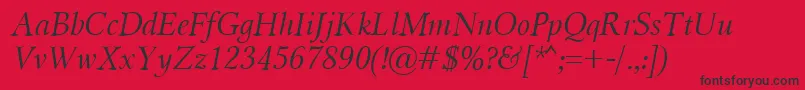 Шрифт MiramarItalic – чёрные шрифты на красном фоне