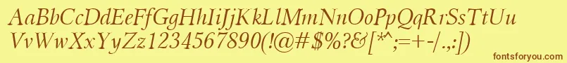 MiramarItalic Font – Brown Fonts on Yellow Background