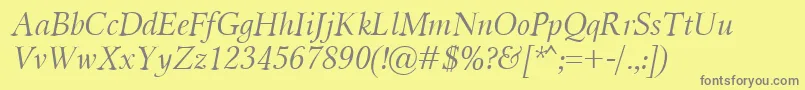 Lisätietoja MiramarItalic-fontista MiramarItalic-fontti – harmaat kirjasimet keltaisella taustalla