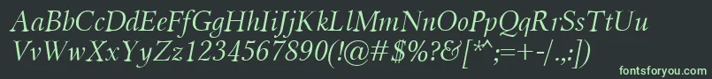 Шрифт MiramarItalic – зелёные шрифты на чёрном фоне
