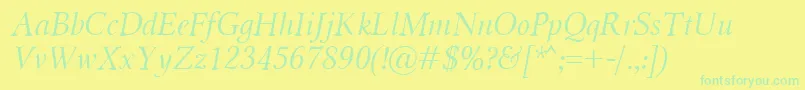 MiramarItalic Font – Green Fonts on Yellow Background