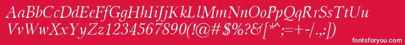 fuente MiramarItalic – Fuentes Blancas Sobre Fondo Rojo