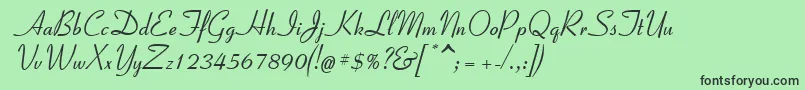 Coronetc-Schriftart – Schwarze Schriften auf grünem Hintergrund
