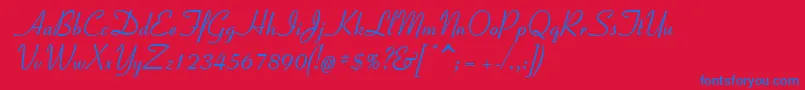 Police Coronetc – polices bleues sur fond rouge