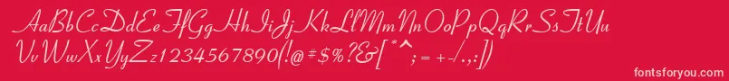 Coronetc Font – Pink Fonts on Red Background