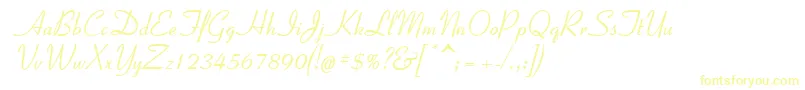 Coronetc-Schriftart – Gelbe Schriften auf weißem Hintergrund