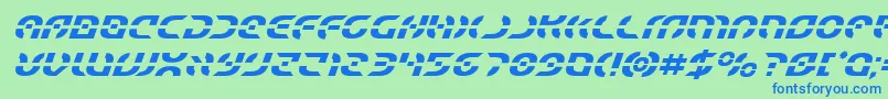 Starfighterital Font – Blue Fonts on Green Background