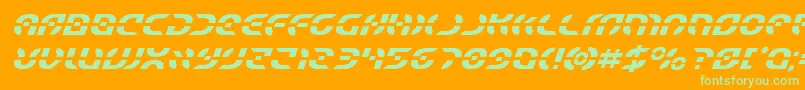 Starfighterital Font – Green Fonts on Orange Background