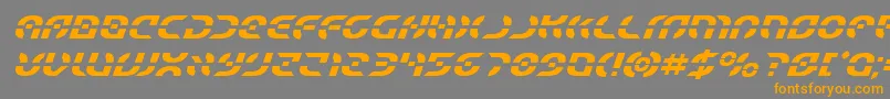 Starfighterital-Schriftart – Orangefarbene Schriften auf grauem Hintergrund