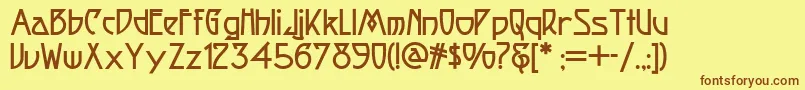 Fonte Fortune – fontes marrons em um fundo amarelo