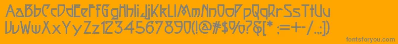 Fortune-Schriftart – Graue Schriften auf orangefarbenem Hintergrund