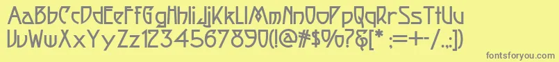 フォントFortune – 黄色の背景に灰色の文字