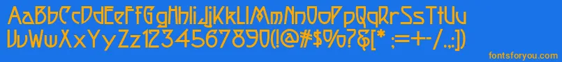 Fortune Font – Orange Fonts on Blue Background