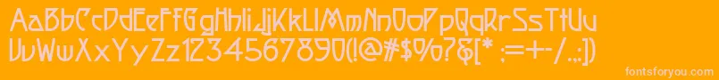 Fortune Font – Pink Fonts on Orange Background