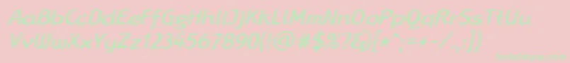 LinotypeRanaItalic Font – Green Fonts on Pink Background