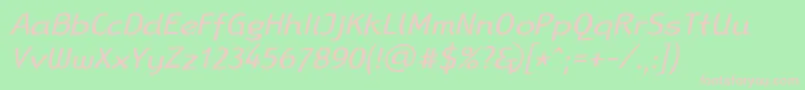 LinotypeRanaItalic Font – Pink Fonts on Green Background