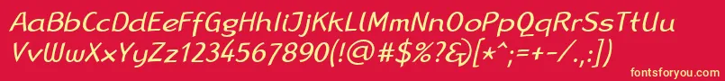 LinotypeRanaItalic Font – Yellow Fonts on Red Background