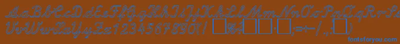 LaOutlineDb Font – Blue Fonts on Brown Background