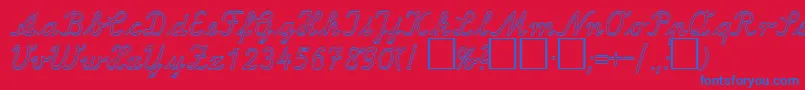 LaOutlineDb Font – Blue Fonts on Red Background