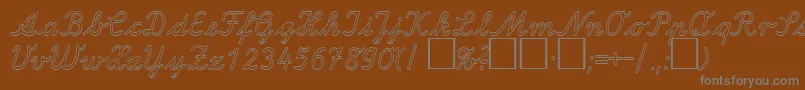 フォントLaOutlineDb – 茶色の背景に灰色の文字