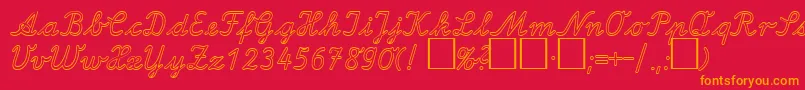 LaOutlineDb Font – Orange Fonts on Red Background
