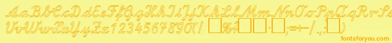 LaOutlineDb Font – Orange Fonts on Yellow Background