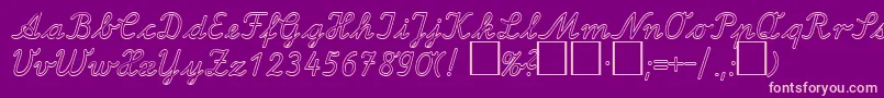 LaOutlineDb Font – Pink Fonts on Purple Background