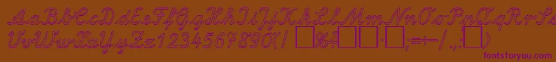 LaOutlineDb Font – Purple Fonts on Brown Background