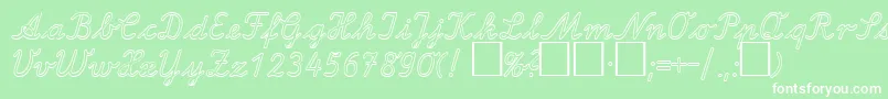 LaOutlineDb Font – White Fonts on Green Background