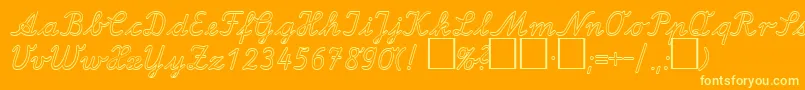 LaOutlineDb Font – Yellow Fonts on Orange Background