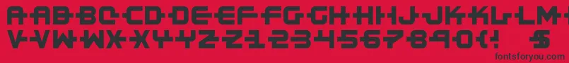 Kinex Font – Black Fonts on Red Background