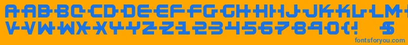 Kinex Font – Blue Fonts on Orange Background