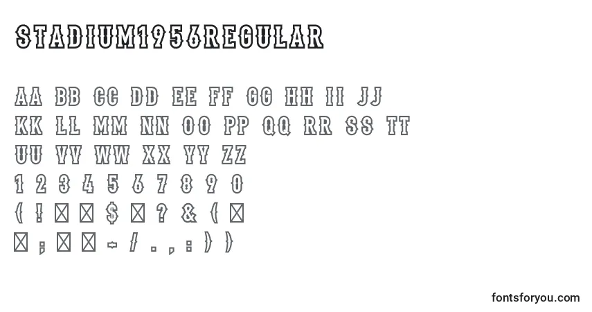 Stadium1956Regular-fontti – aakkoset, numerot, erikoismerkit