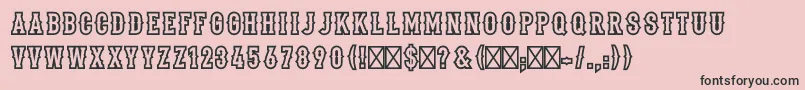 Stadium1956Regular-Schriftart – Schwarze Schriften auf rosa Hintergrund