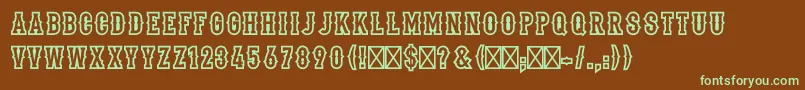 Stadium1956Regular Font – Green Fonts on Brown Background