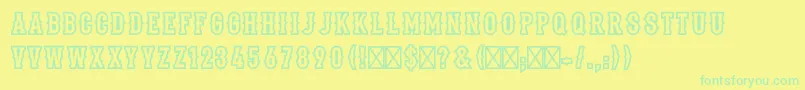 Шрифт Stadium1956Regular – зелёные шрифты на жёлтом фоне