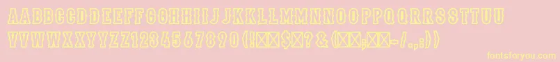 Stadium1956Regular Font – Yellow Fonts on Pink Background