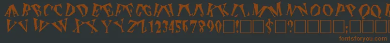 ThePlain-Schriftart – Braune Schriften auf schwarzem Hintergrund