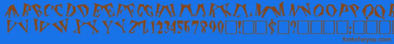 ThePlain Font – Brown Fonts on Blue Background