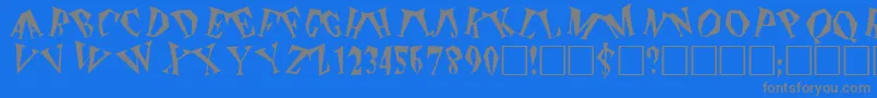 フォントThePlain – 青い背景に灰色の文字