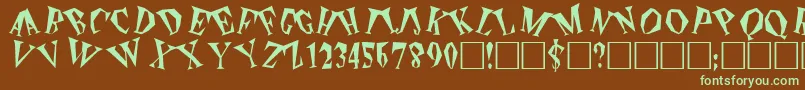 ThePlain-fontti – vihreät fontit ruskealla taustalla