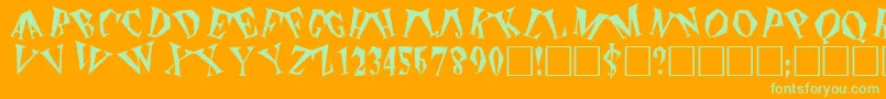 ThePlain Font – Green Fonts on Orange Background