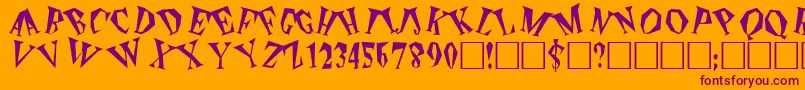 ThePlain-Schriftart – Violette Schriften auf orangefarbenem Hintergrund