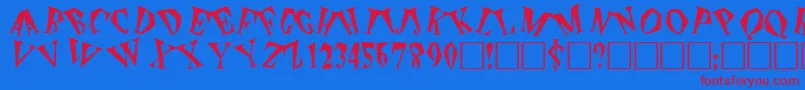 フォントThePlain – 赤い文字の青い背景